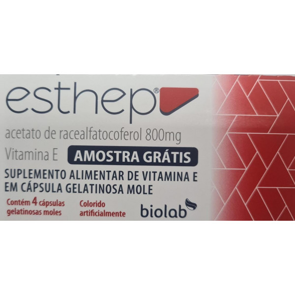 Esthep - Acetato de Racealfatocoferol 800mg - 4 Cápsulas